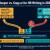 Jasper vs Copy.ai for HR writing in 2026 — comparison after the Fullcast acquisition repositioned Copy.ai as a GTM platform away from HR writing